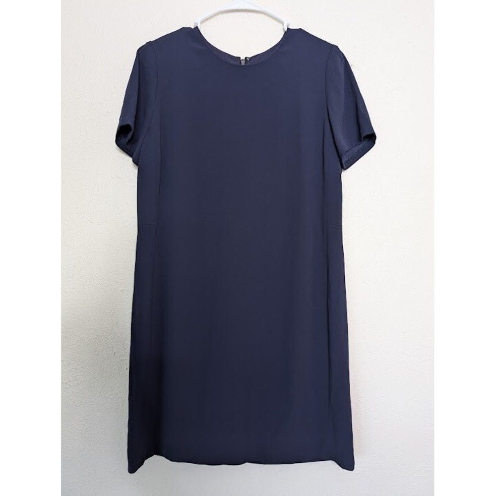 Babaton‎ Sheath Dress 8 Navy Blue Minimalist Career Wear Lined Capsule Work